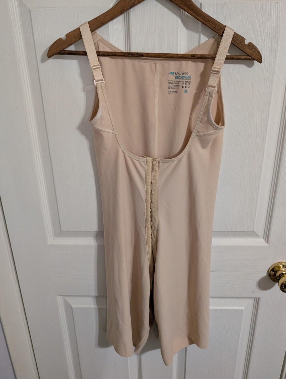 Marena Womens Recovery Girdle Bodysuit Shorts Reinforced Beige Size XL